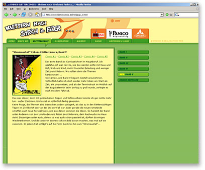 Screenshot www.klettercomics.de