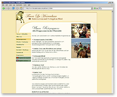 Screenshot www.fincalaherradura.com