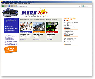 Screenshot www.merzreisen.de