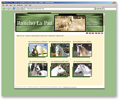 Screenshot www.rancho-la-paz.com